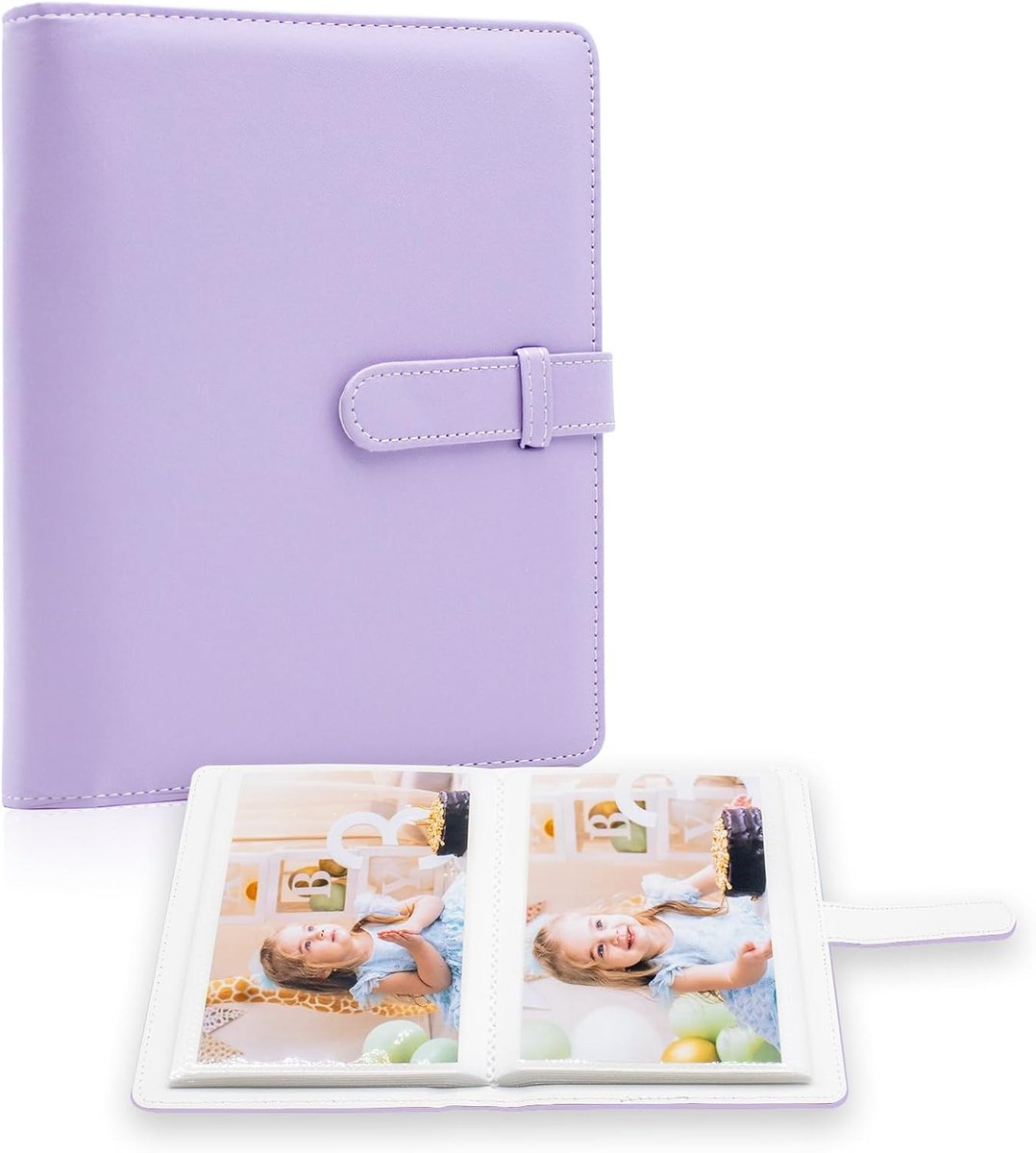 Fotoalbum, 4 x 6 foto's - 68 vakken, kleine mini-capaciteit, premium veganistisch lederen hoesje, fotohoesje - ShopVlot