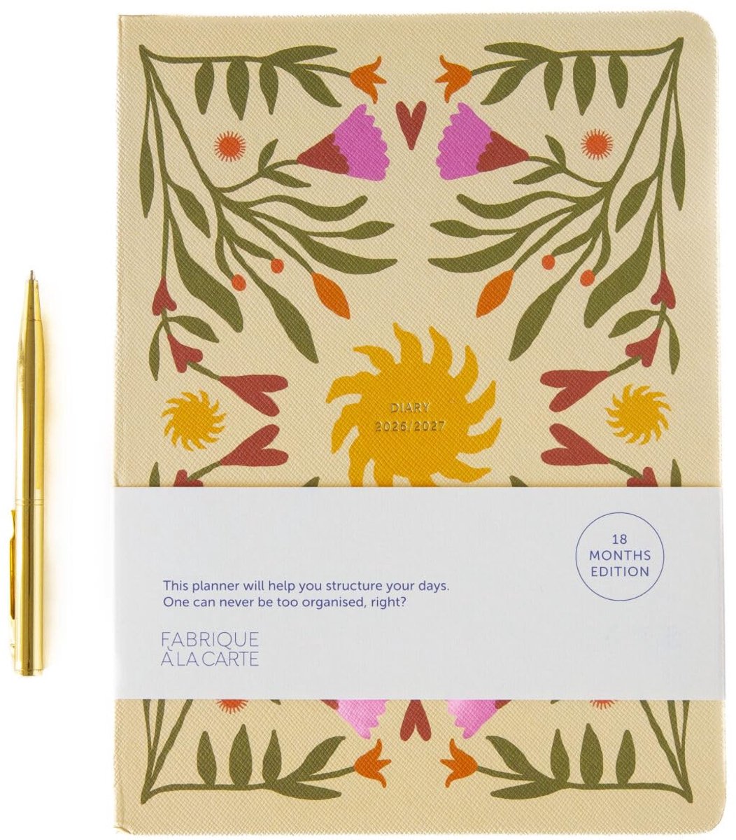 18-maanden-agenda 2026-2027, zon, beige - ShopVlot