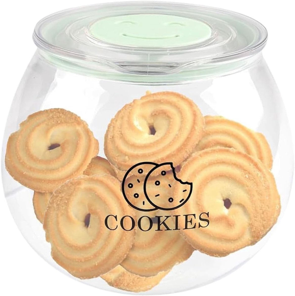 Set van 2 Luchtdichte Opbergdozen voor Koekjes, Snacks en Snoep - Transparante Plastic Boxen met Deksel en Rubberring, BPA-vrij