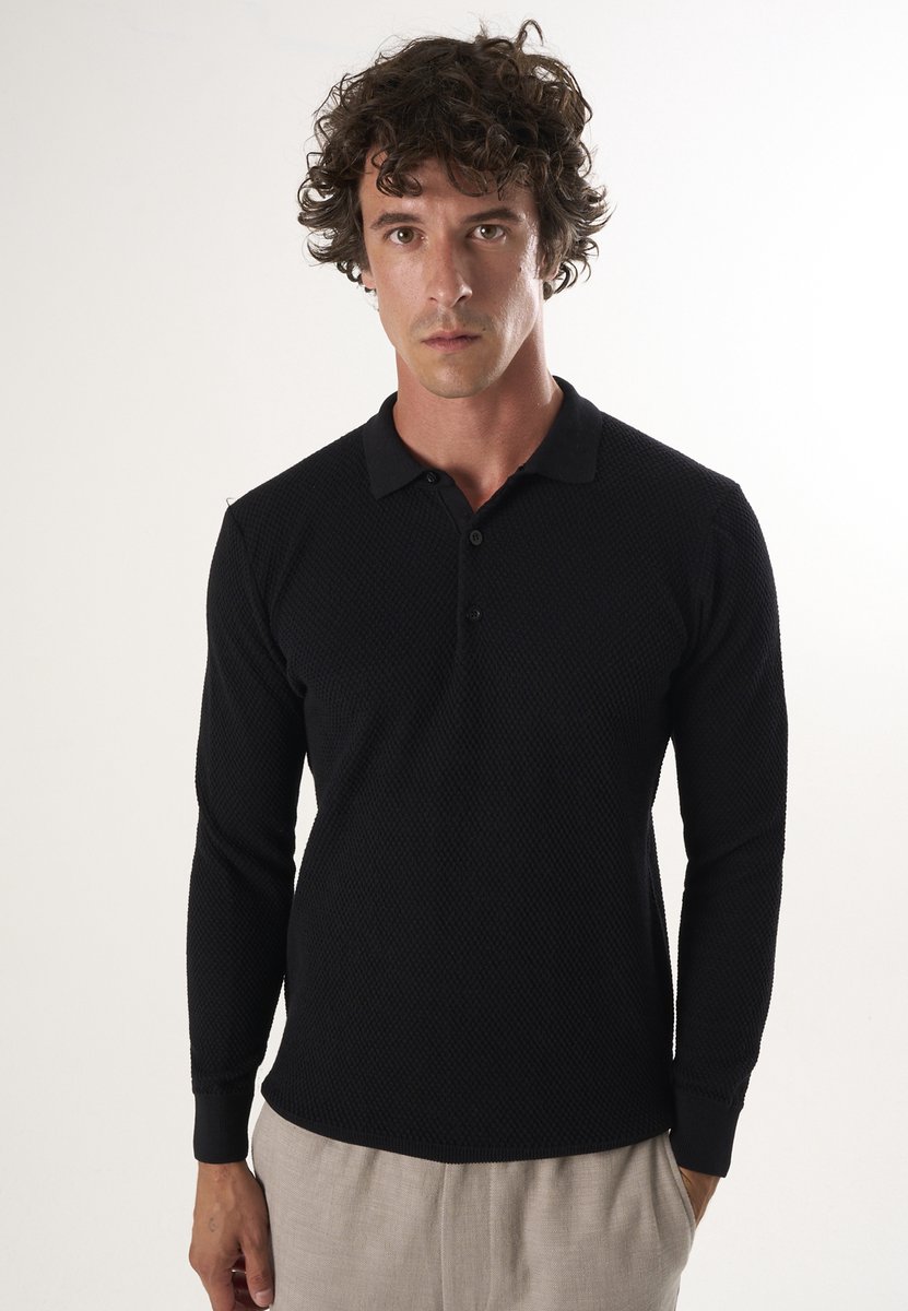 Felix Hardy Trui Met Polokraag - 100% Katoen Heren Zwart - Xl