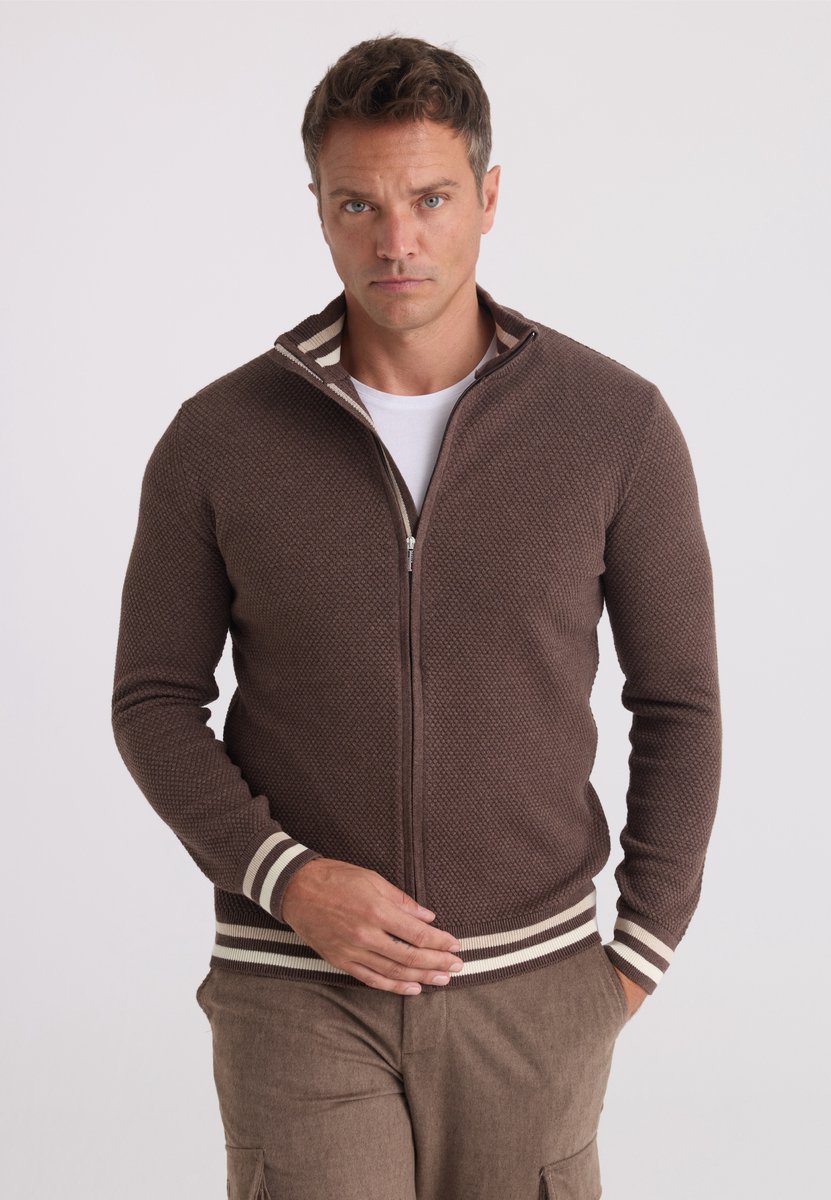 Felix Hardy Vest Met Volledige Ritssluiting - 100% Katoen Heren Bruin - 2Xl