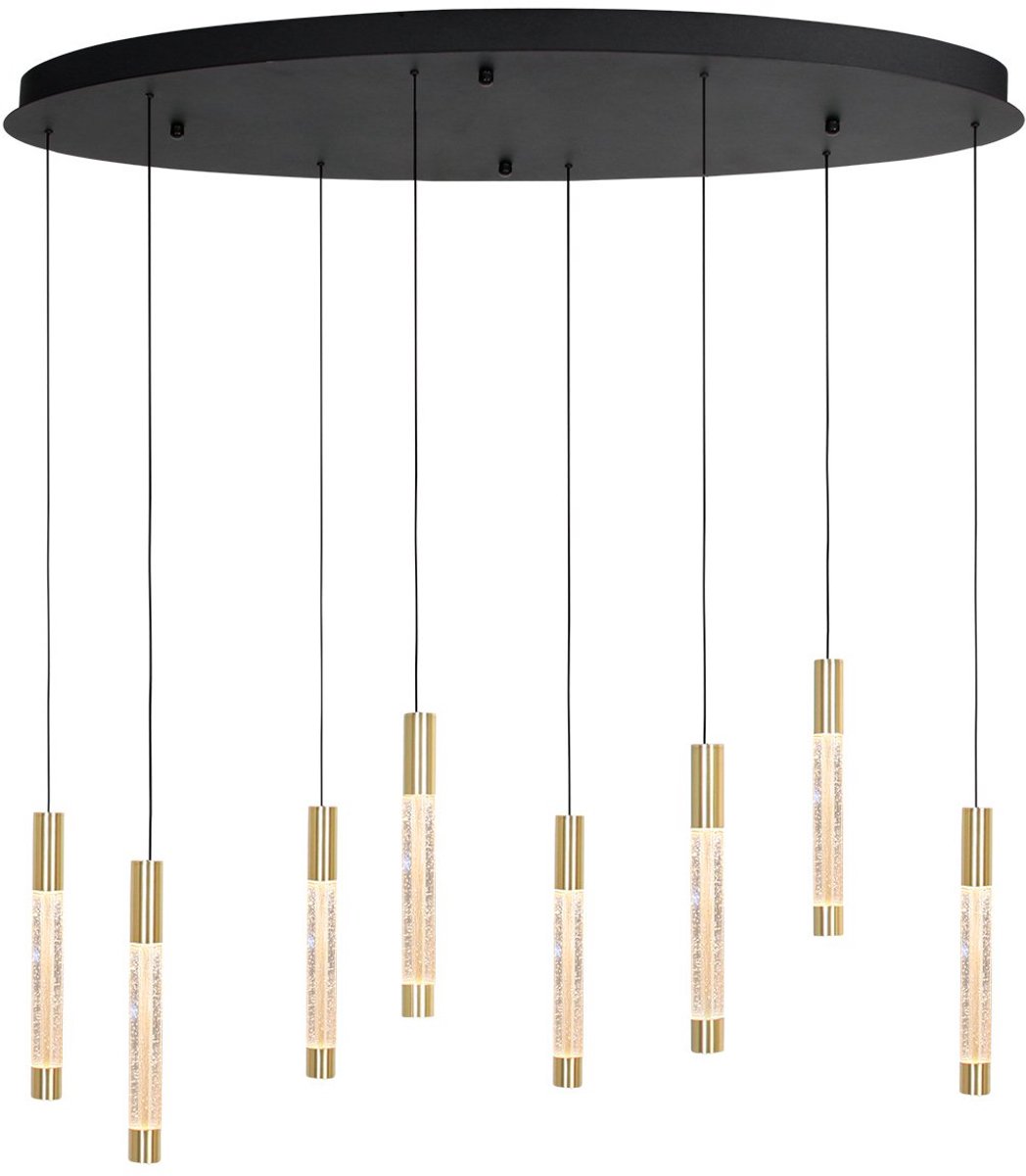 Hanglamp Alisio 4580ME hoogteinstelbaar luxe messing met handgeblazen glas - Steinhauer