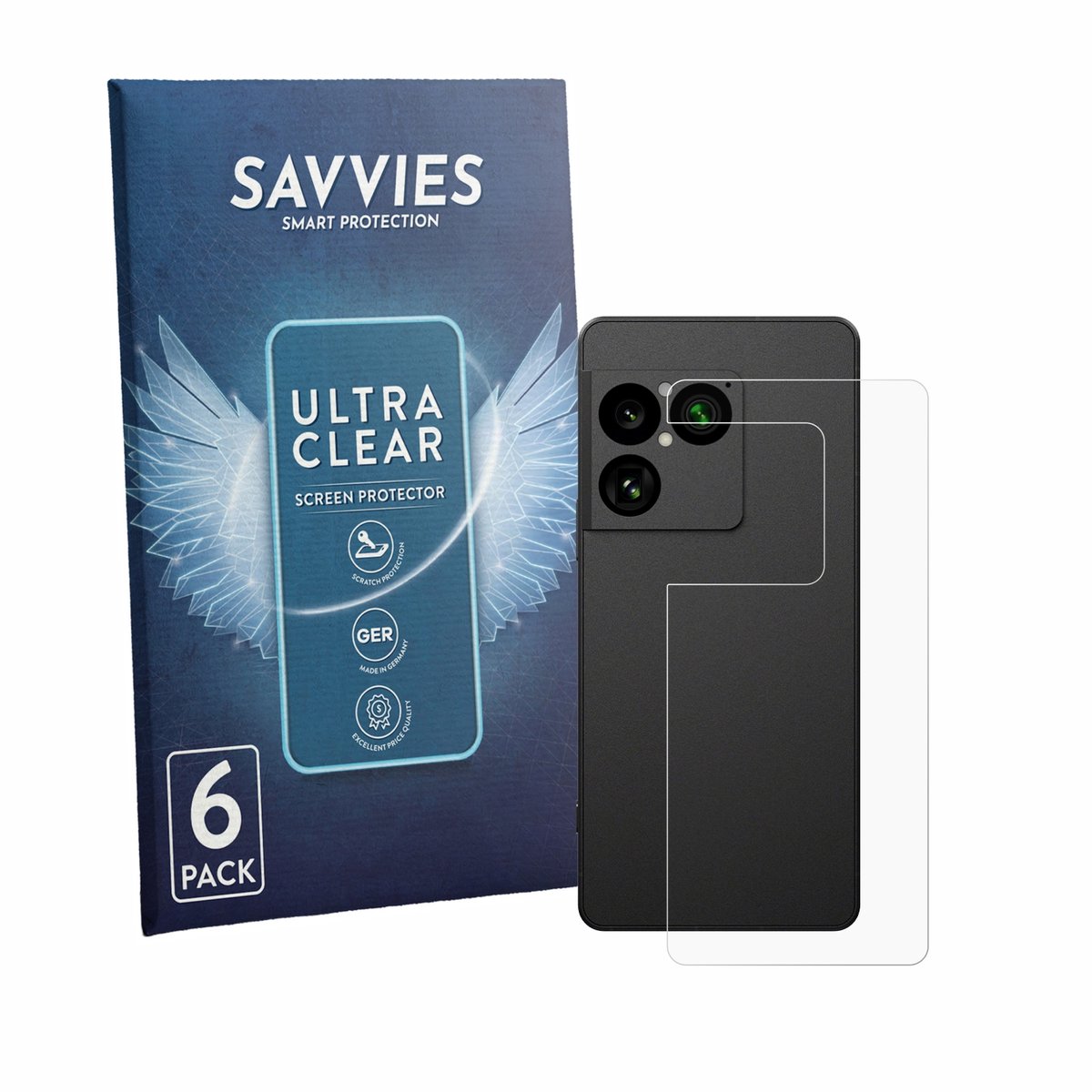 Savvies - Screenprotector voor Sony Xperia 1 VIII (Achterkant) - Folie Beschermfolie transparant 6 Stuks