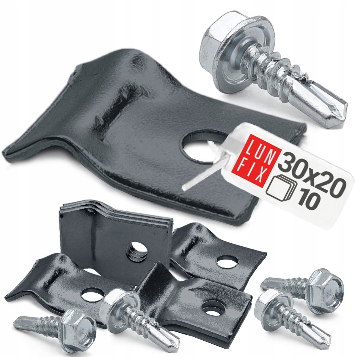 LUN FIX - Metaal spanningsdraadsteun voor gaashekwerk 5,5x19 mm - Antraciet - 10 stuks