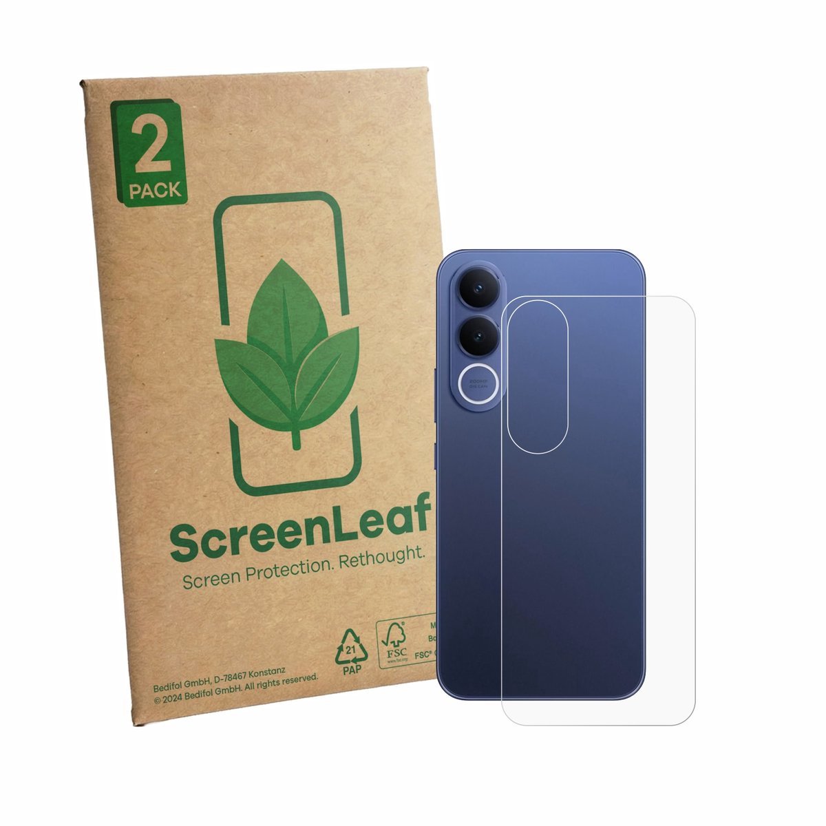 2 Stuks Screenprotector voor Vivo V70 FE (Achterkant) - Hoogwaardige Beschermfolie transparant