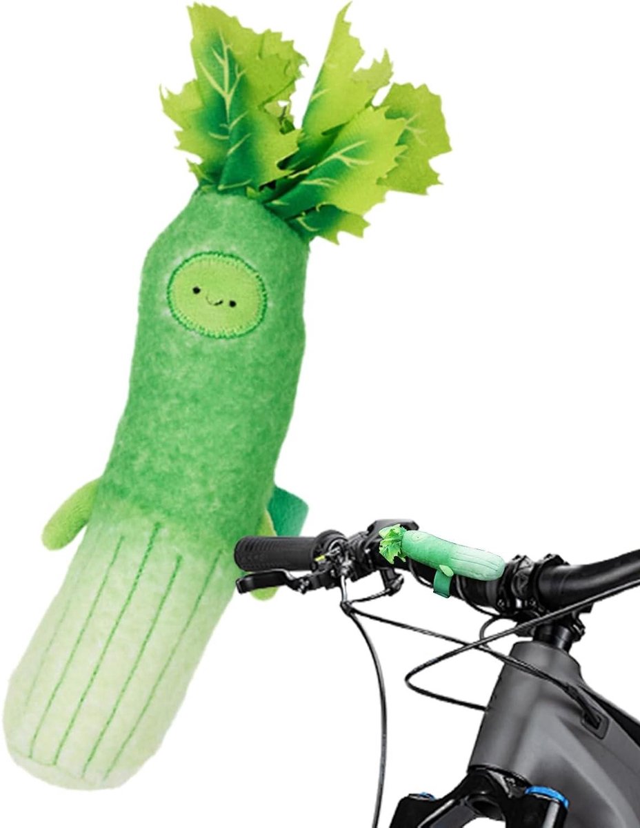 Stuurdecoratie Pluche - Fietsaccessoire Decoratief - Creatieve Fietsdecoratie - Automatische Vergrendeling - 23.5 cm - Groen