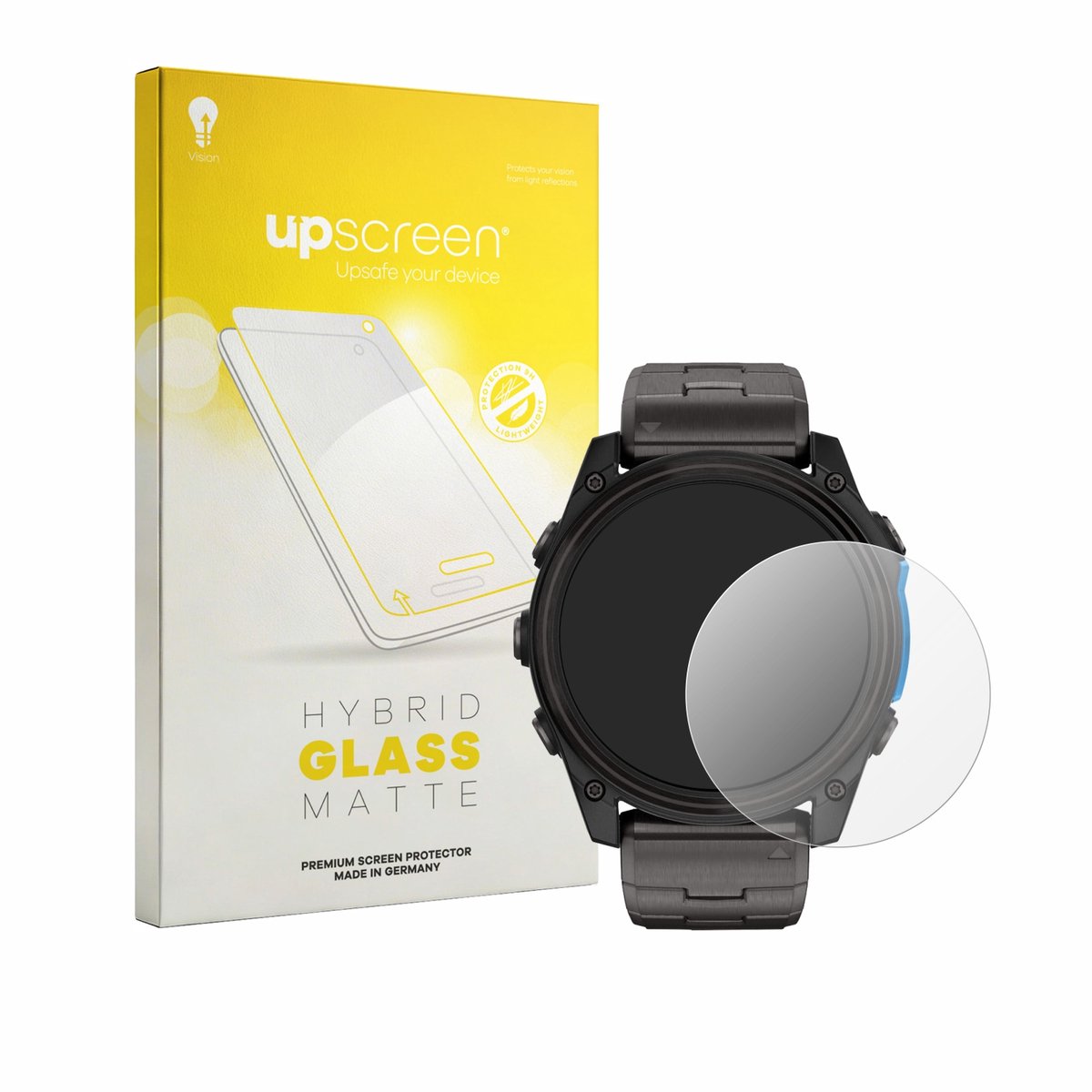 upscreen - Screenprotector voor Garmin D2 Mach 2 (51 mm) - Folie Beschermfolie Beschermglas matte