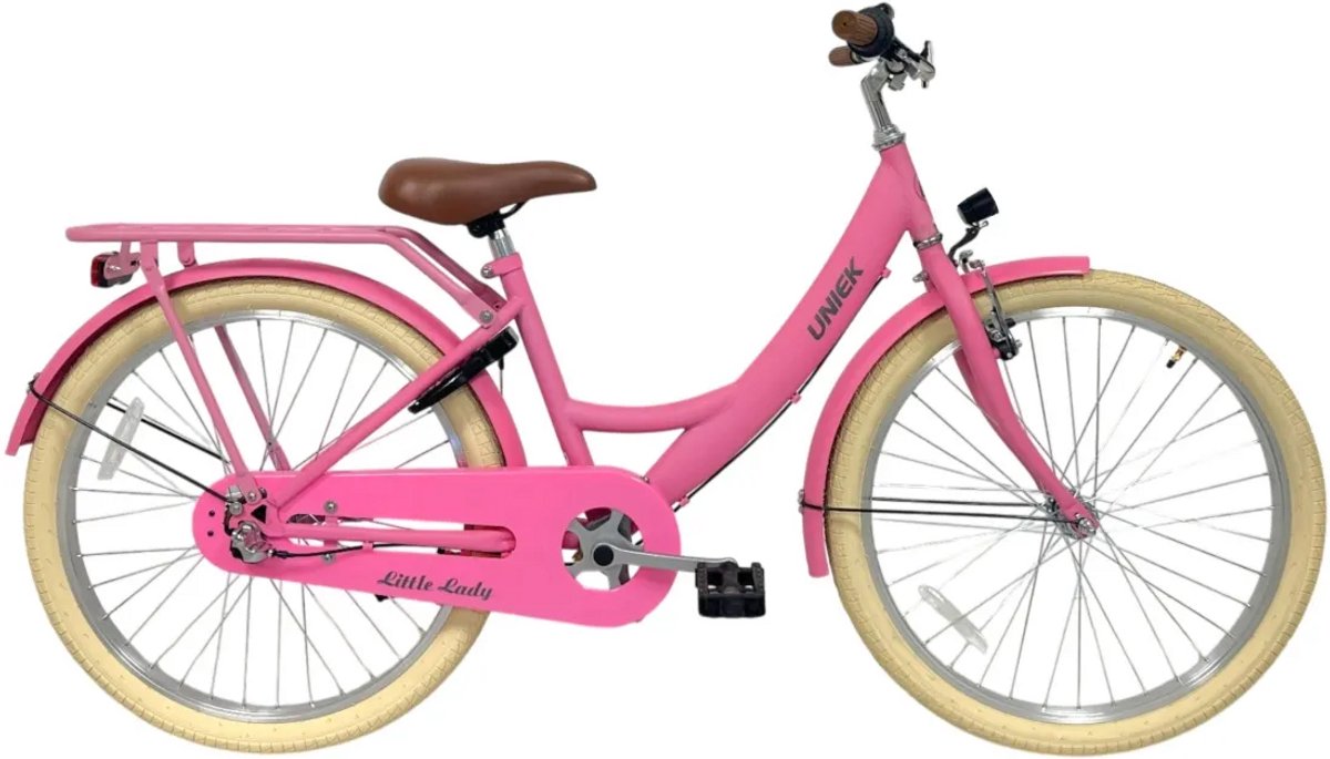 Kinderfiets Uniek Girly 24'' 3N Roze