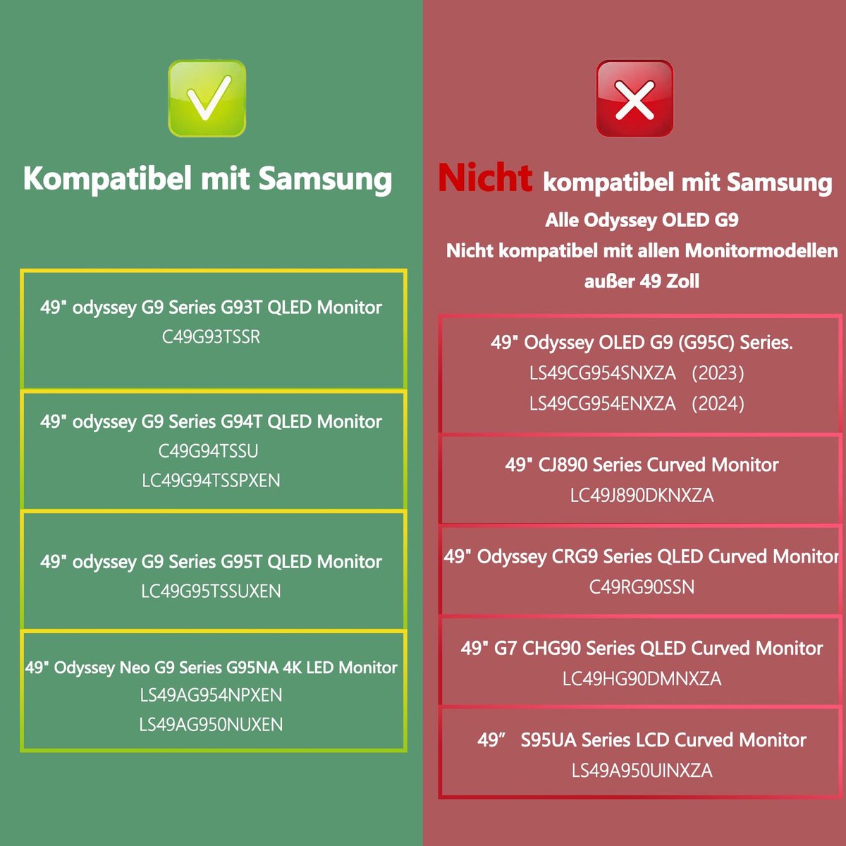Tjyuze Muurbeugel Muurbeugel compatibel met Samsung Odyssey Neo G9 49 inch monitor C49G95T C49G97TSSN S49AG952NN - ShopVlot