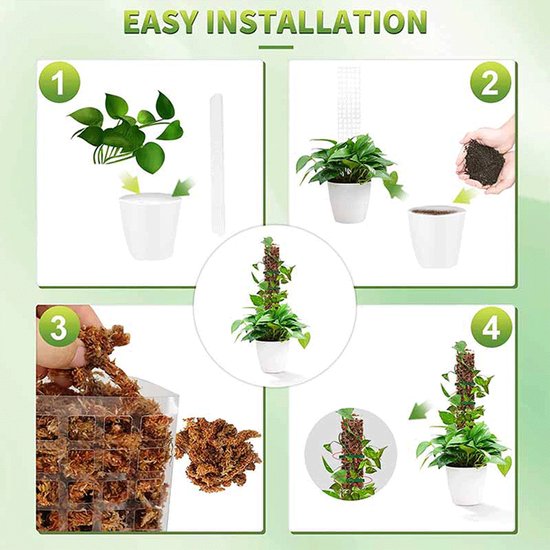 Mosstok voor Planten - Mosstok Monstera - Plantenstokken - 61cm - voor Monstera, Pothos en Meer - 6 Stuks