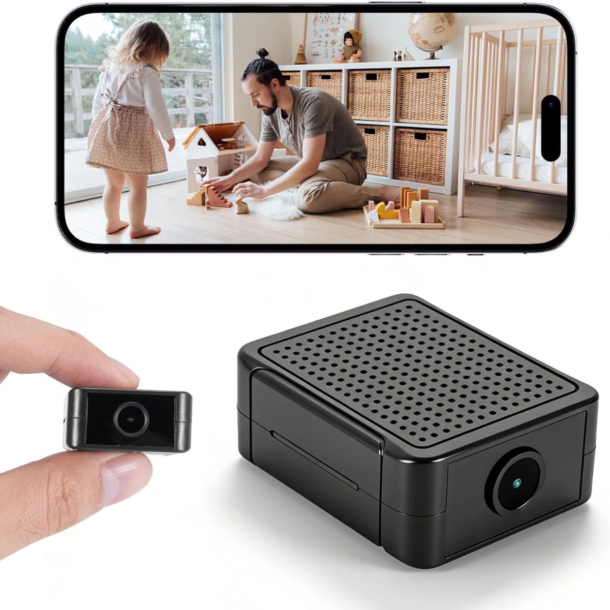CRLYN® Mini Spionagecamera - Verborgen Camera - Beveiliging Thuis - Zwart