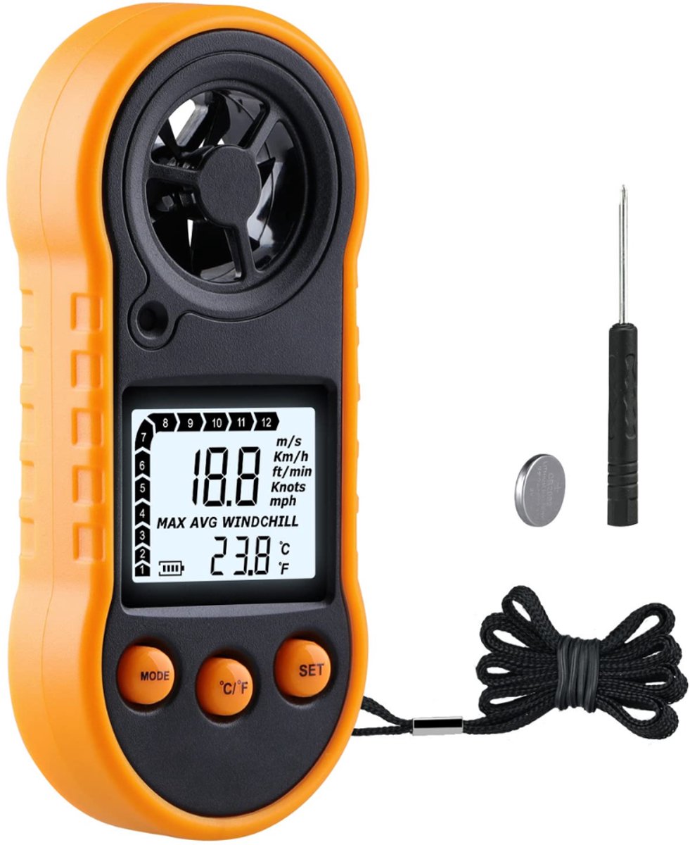 ZRNS® Professionele Windmeter - Anemometer - Windsnelheidsmeter Buiten - Weestation Draagbaar - -10 °C - 45 °C