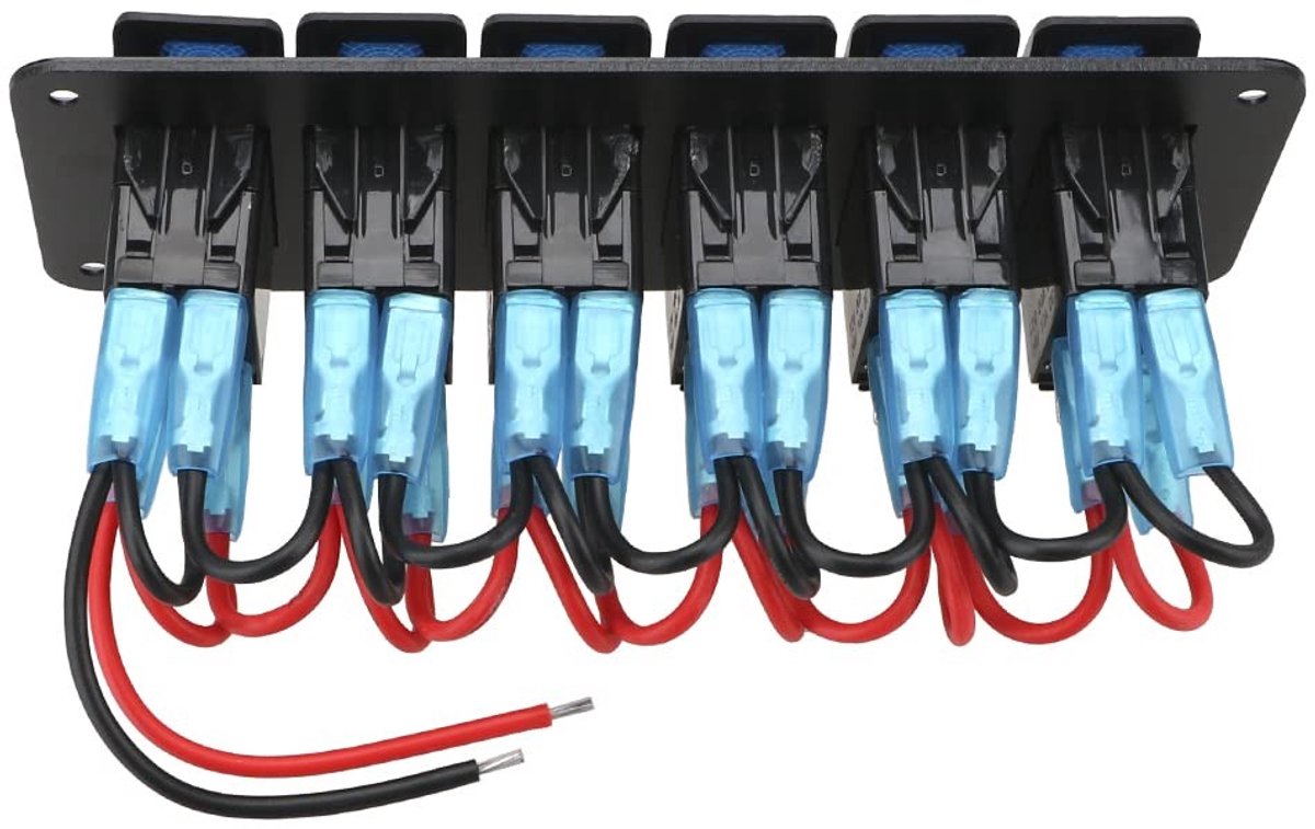 Gecombineerd Schakelpaneel met 3/4/5/6/8 Tracks, 12V/24V, LED Verlichting, Geschikt voor Botten, Auto's en Caravans