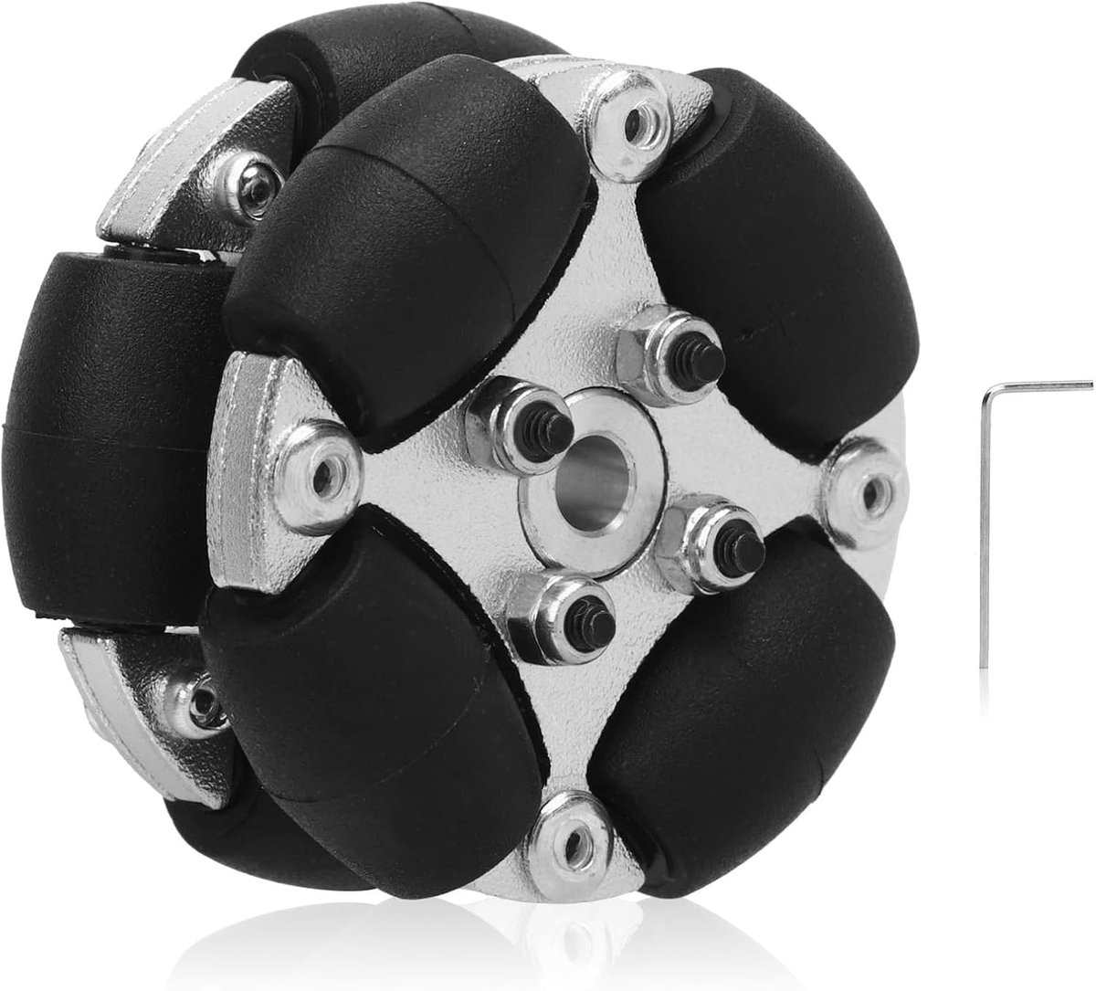 38mm Dubbel Aluminium Omniwiel met Metalen Hubs voor Kleine Robotauto's en Speelgoed, Ideaal voor Robotplatforms en DIY Projecten