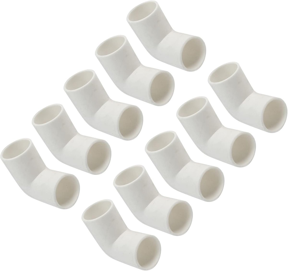 16mm PVC Buiskoppelingen - 10 Stuks 90 Graden Hoekstukken voor Bouw en Irrigatie Installatie in Wit