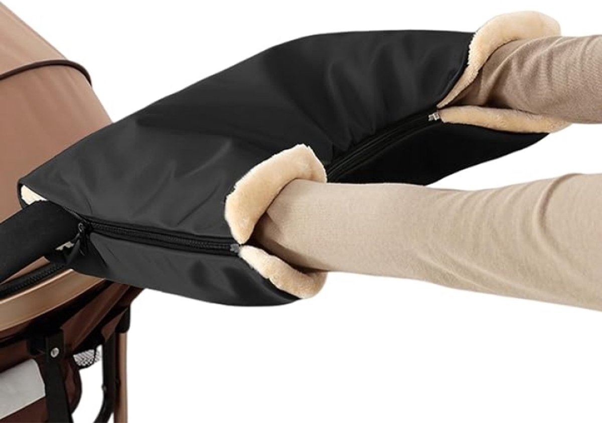 Wandelwagen Handmoffs Winter - Extra Dikke Kinderwagen Handschoenen - Waterdicht & Winddicht - Universele Maat - Zwart