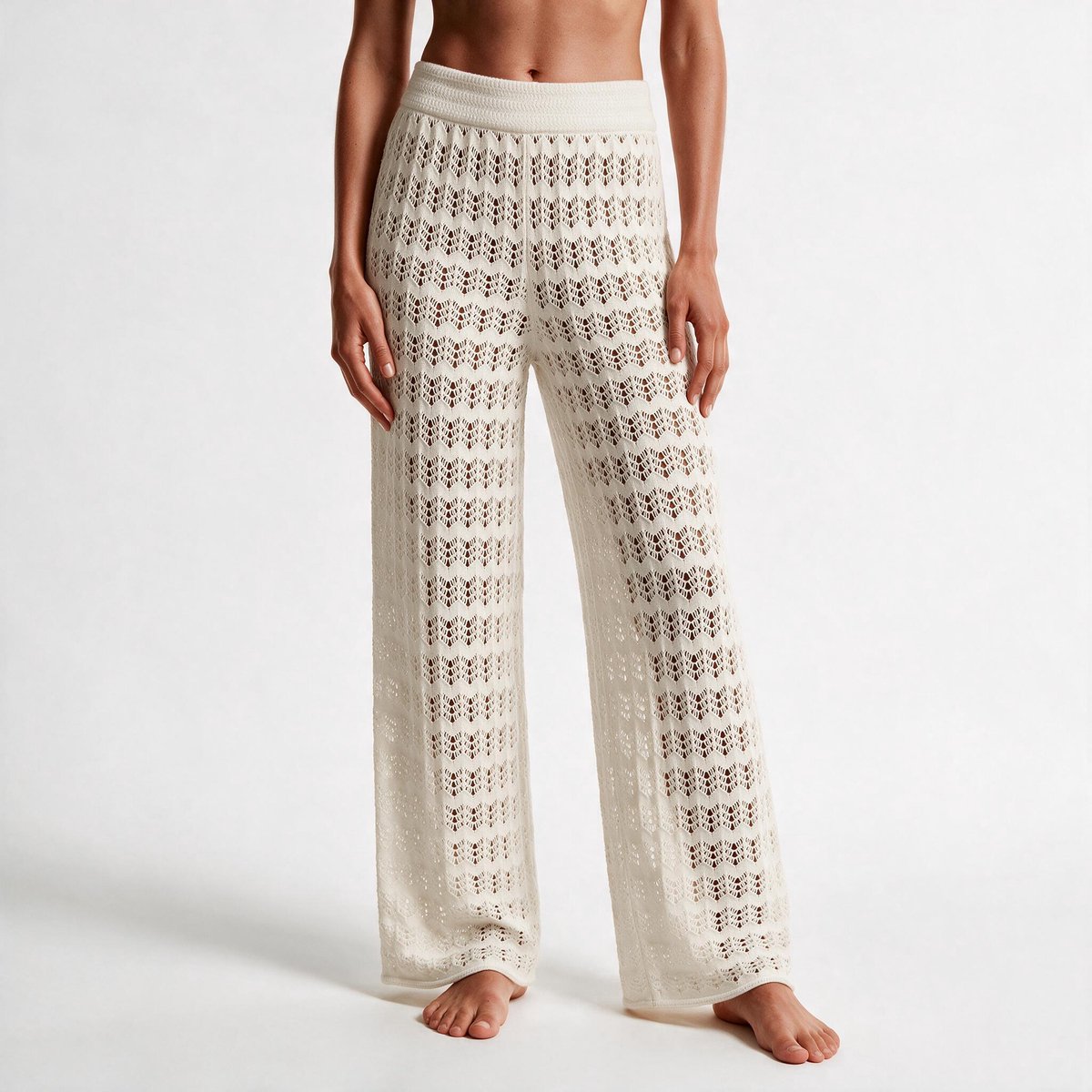 Imily Bela Dames Gehaakte Tweedelige Set met Croptop en Lange Broek