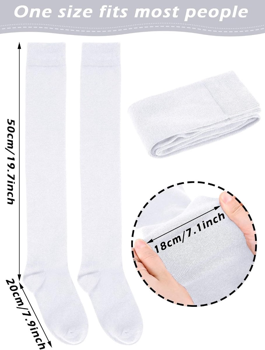 2 Paar Dames Kousen tot de Dijen, Wit, Maat Medium - Comfortabele en Stijlvolle Kousen voor Elke Gelegenheid