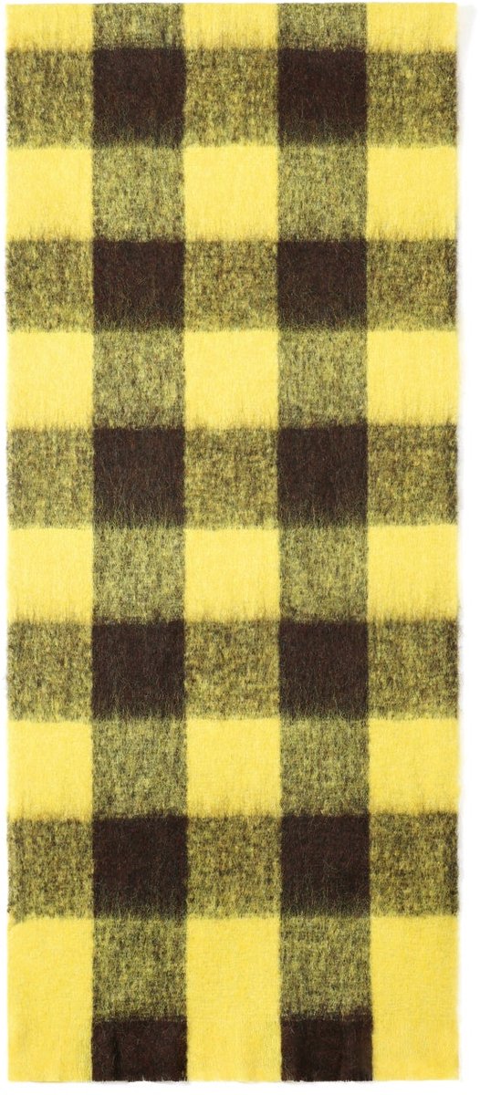 Wintersjaals met ruitpatroon, eenvoudig, polyester, geschikt voor dagelijks gebruik. - Geel