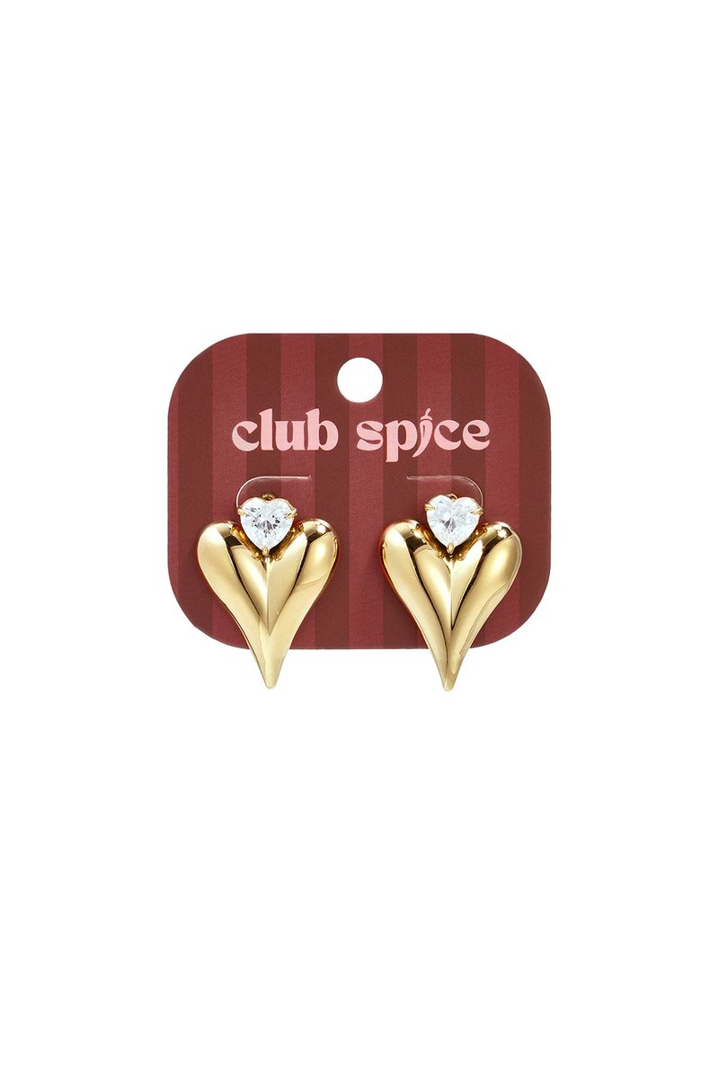 Roestvrijstalen oorknopjes met hartjesmotief, eenvoudige dagelijkse sieraden uit de simple series voor dames. - zilveren kleur