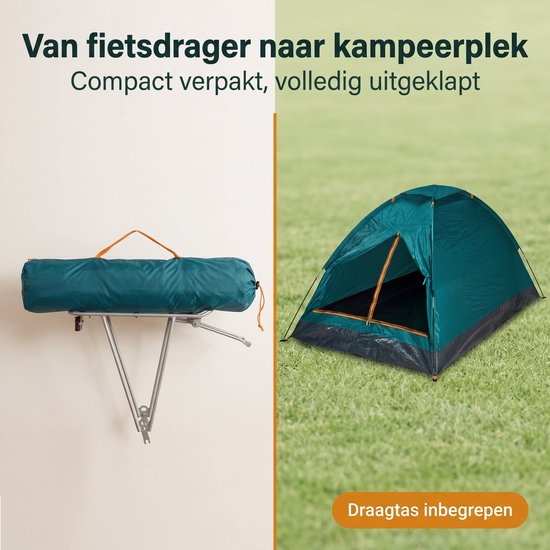 Cheqo® Koepeltent 2 Persoons - Tent 2 Persoons - Kampeertent - Campingtent - Festivaltent - Iglotent - Bogentent - Lichtgewicht Tent - Waterdichte Tent - Tent voor Camping - Reistent - Vistent - Tentje - Groene Tent - Monodome Tent — afbeelding 3