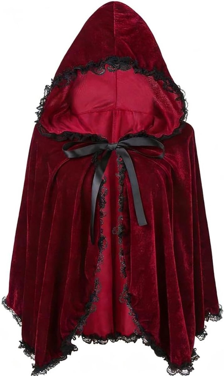 Kleine Rode Kapje Kostuum voor Vrouwen - Feestjurk met Cape en Kap voor Halloween en Carnaval Cosplay