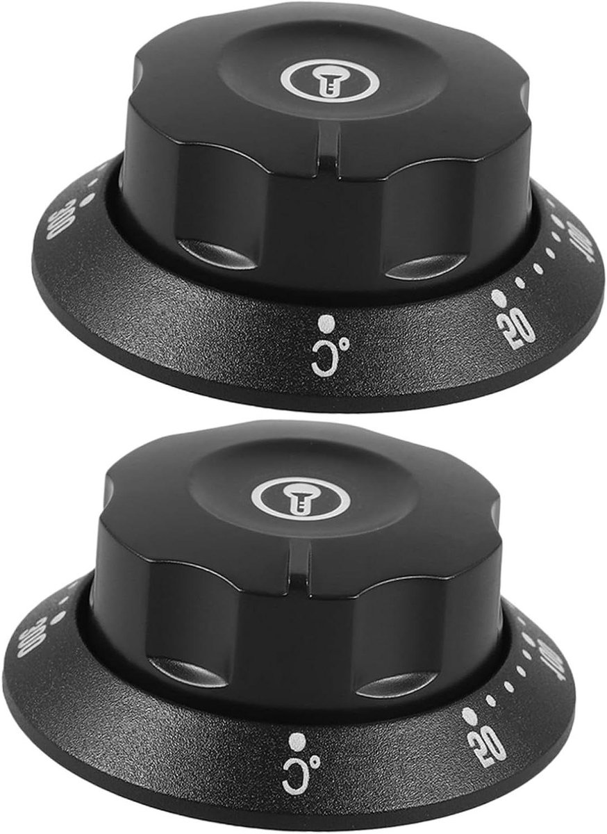 Thermostaatknoppen - Vervangknoppen Regelknoppen - Temperatuur Regelen - Universeel Ontwerp - 6 mm schacht - Zwart