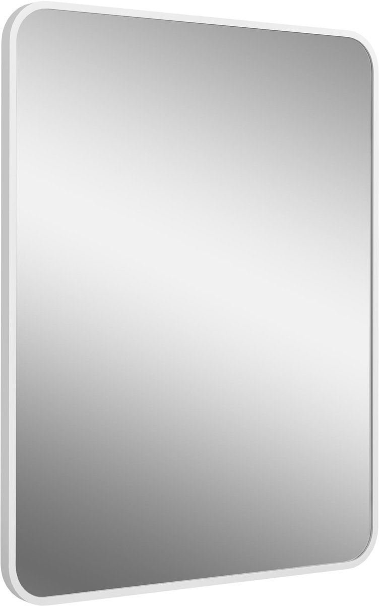 Famanu Rechthoekige wandspiegel in wit, 60 x 80 cm, houten frame