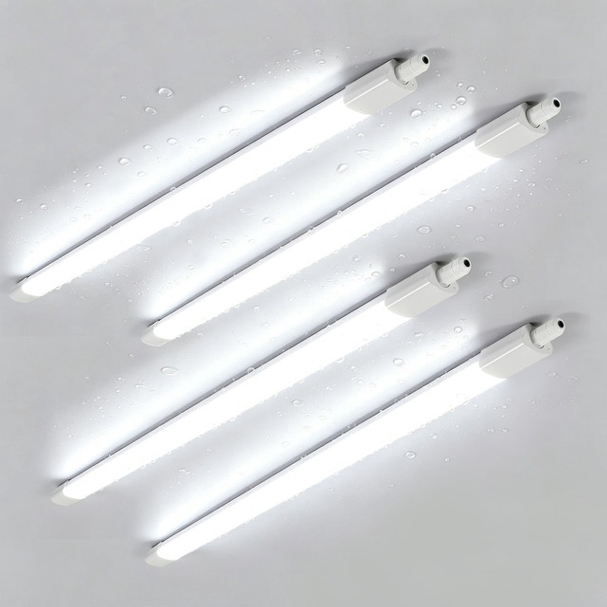 Riserva LED Plafondlamp modern minimalistisch langwerpig wit, 36W koud wit 6500K Ra≥80 IP65 PC, 117,5cm, set van 4 stuks, voor woonkamer slaapkamer keuken eetkamer studeerkamer