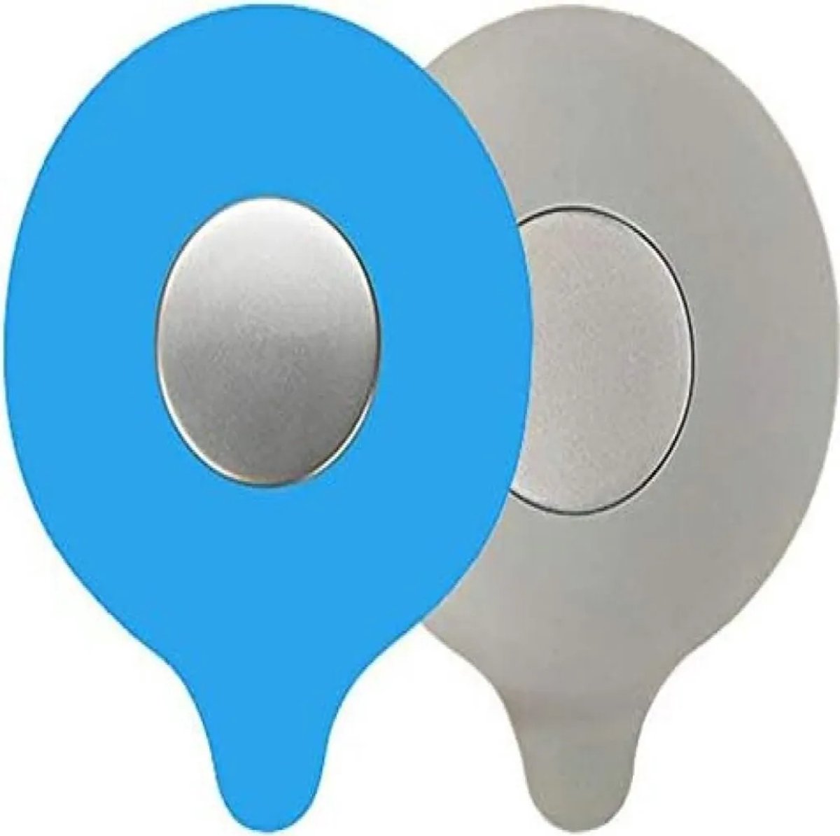 Twee siliconen badstopjes, rubberen afvoerstopjes Geschikt voor badkuipen, Geschikt voor badkuipen en wastafels (grijs, blauw).