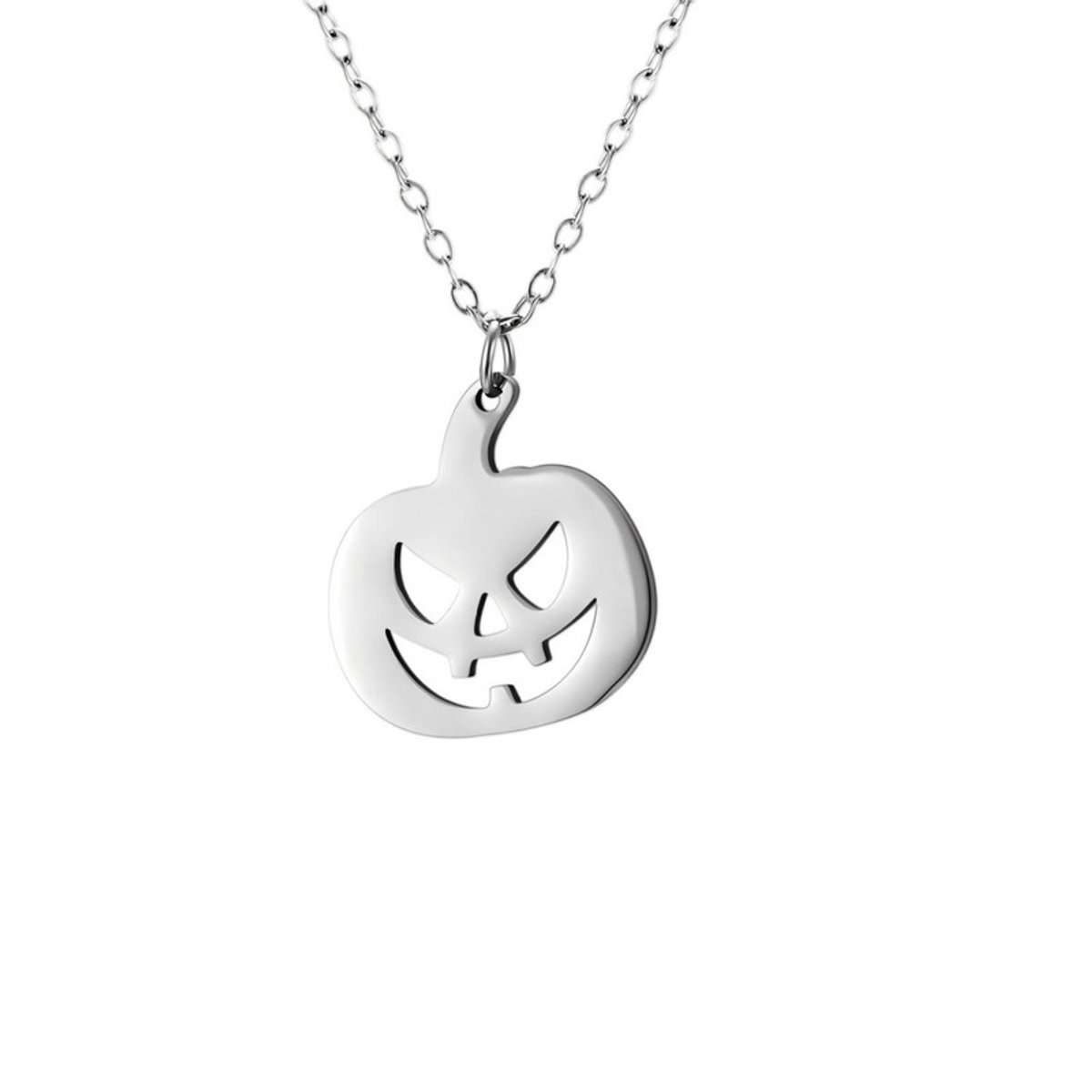 Ketting - 50 cm - Halloween-ketting - Halsaccessoire - Halloween-sieraden - Ketting met hanger van roestvrij staal - Feestaccessoire - Damesketting - Herenketting - Sieraden - Ketting met hanger - Geschikt voor dagelijks gebruik, decoratie, enz.