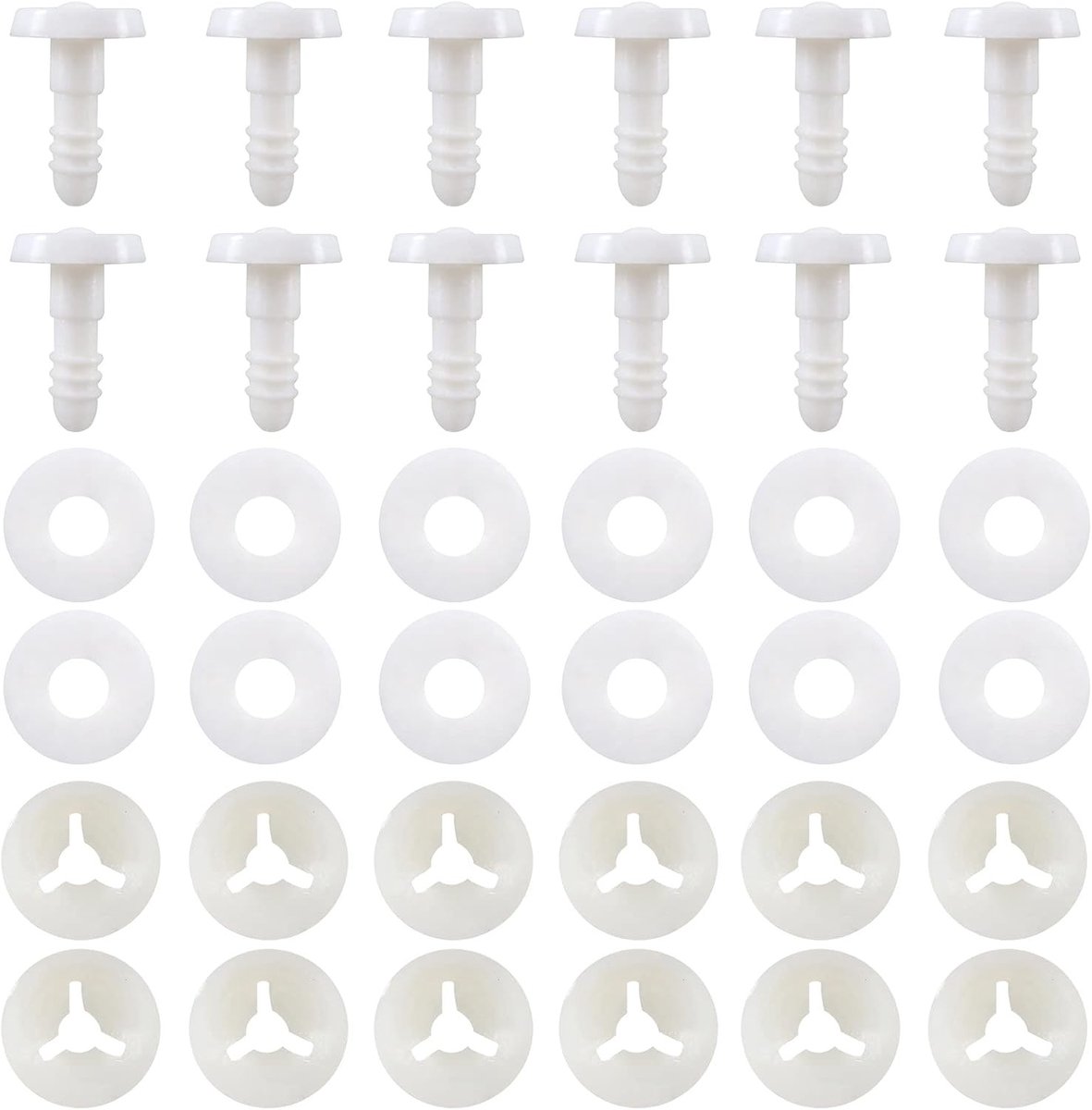 20 Sets Amigurumi Veiligheidsverbindingen met Wasringen 15mm voor Poppen en Dierenhandwerk, Ideaal voor Haken en Creatieve Projecten