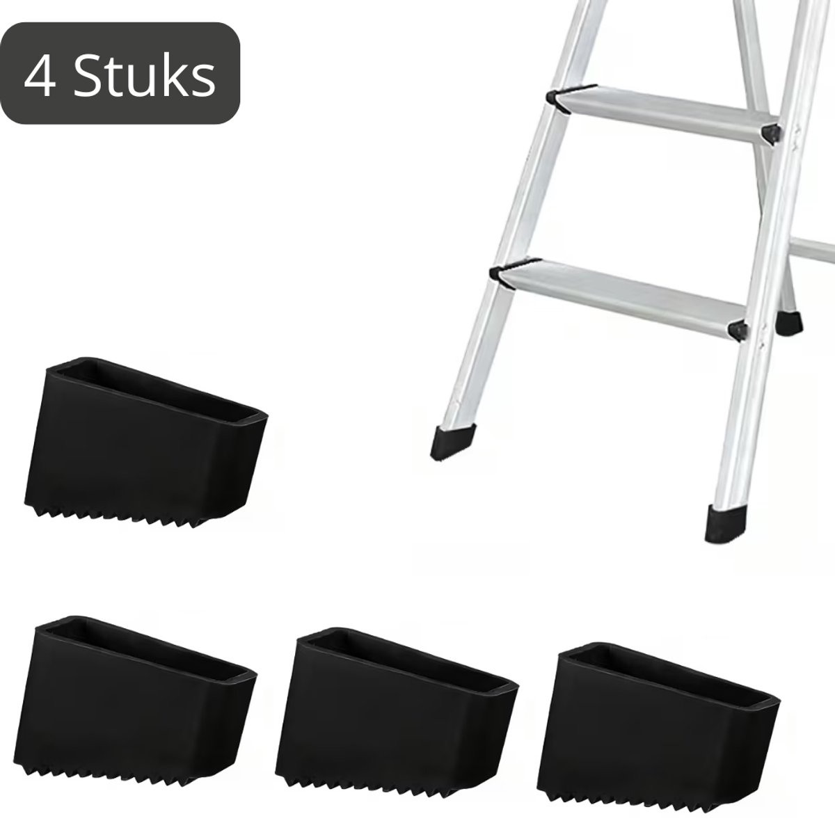 Anti-Slip Siliconen Trapdoppen - 4 Stuks - Ladderpoot Doppen - Ladderpoten - Trapvoet Universeel - Trapvoetjes - Trapslof - Trap Ladder