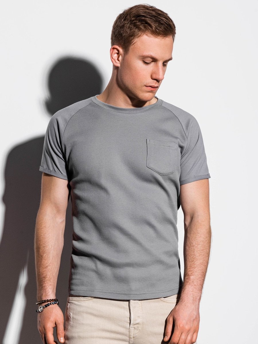 Ombre - Heren T-shirt - Shirt - Grijs - Borstzak