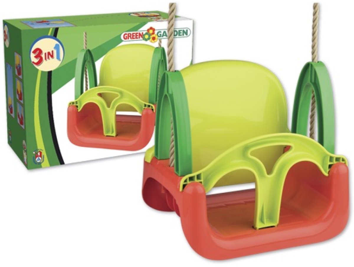 3 in 1 Schommel met Touw - 120 cm