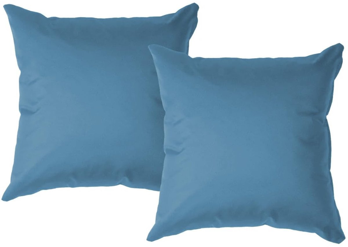 Famanu – Set van 2 waterdichte tuinkussens, sierkussen en rugkussen voor binnen en buiten, 40x40 cm, pastelblauw, comfortabel en stijlvol