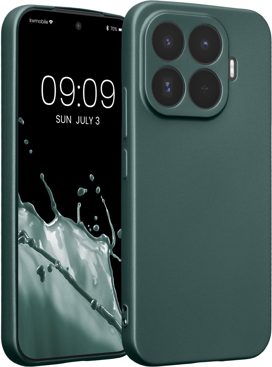 kwmobile metallic telefoonhoesje van TPU - geschikt voor Xiaomi 17T - Flexible case voor smartphone - In metallic petrol