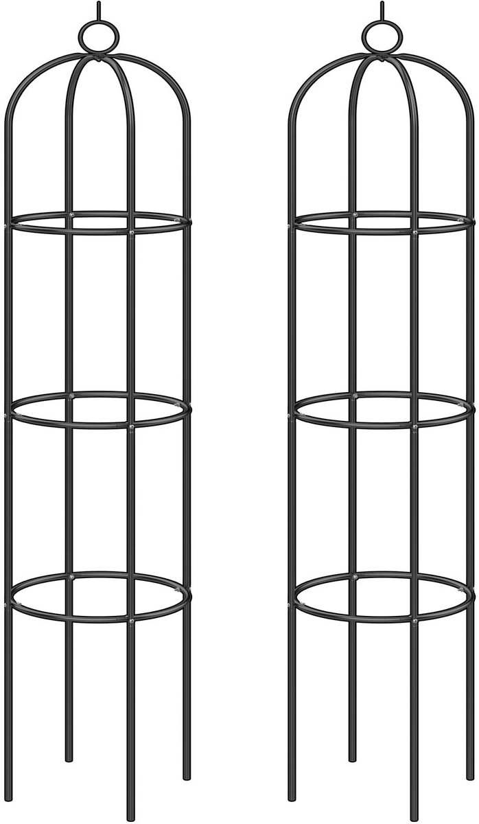 Famanu – Rozenzuilen set van 2, 200 x 40 cm, metalen rozenboog, stabiel en weerbestendig, ideaal voor klimplanten in de tuin