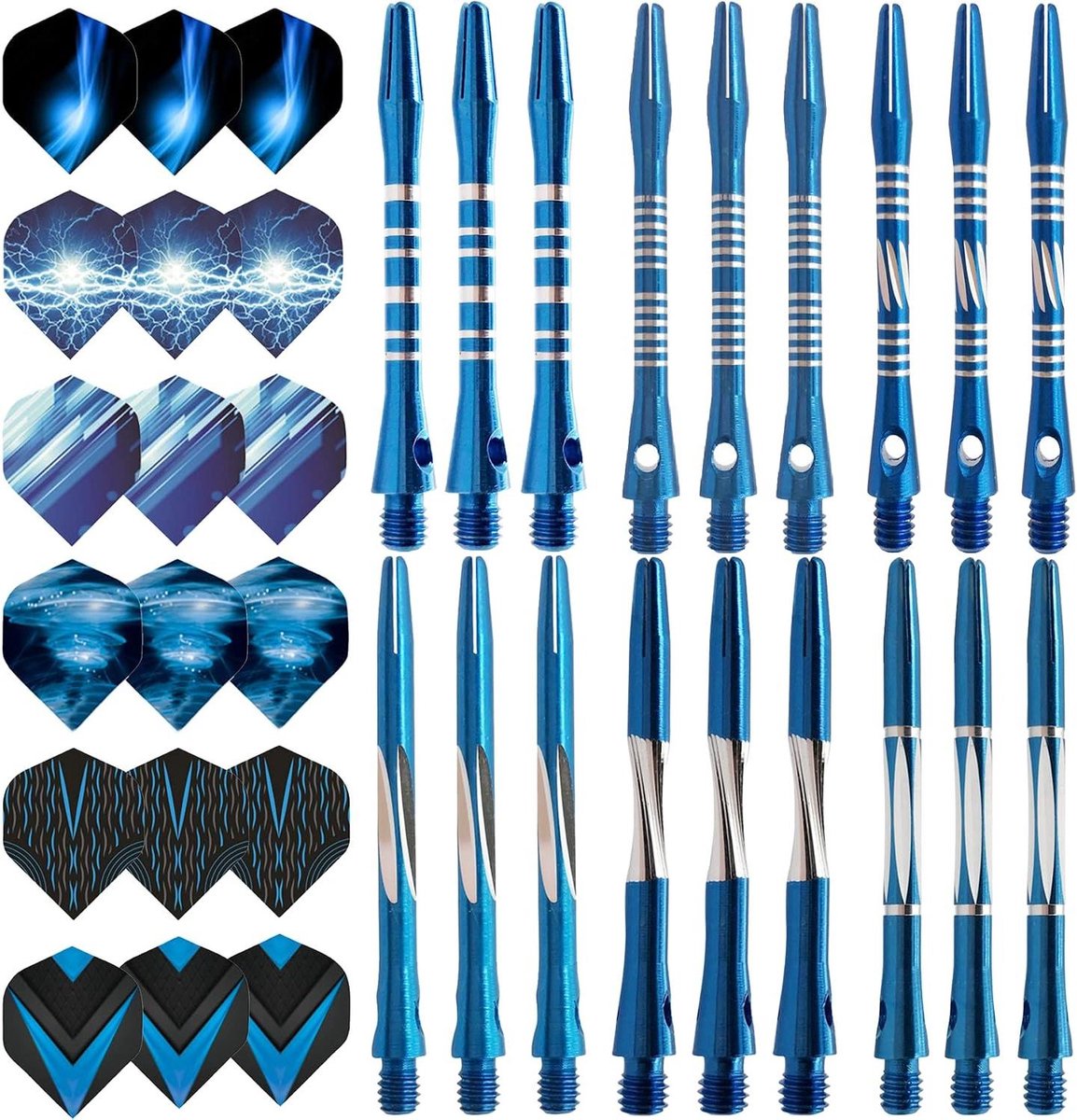 Dart Schachten - Vluchten Set - Precisie Werpen - Duurzaam Materiaal - 18 Stuks - Blauw