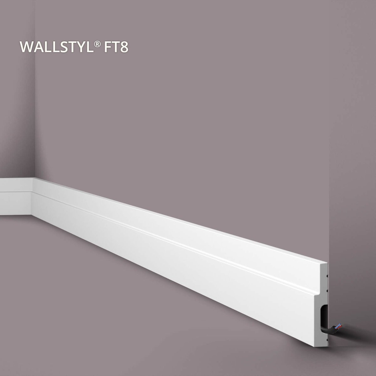 Plint NMC FT8 WALLSTYL Noel Marquet Vloerlijst Kroonlijst Plafondlijst Lijstwerk Sierlijst modern design wit 2 m