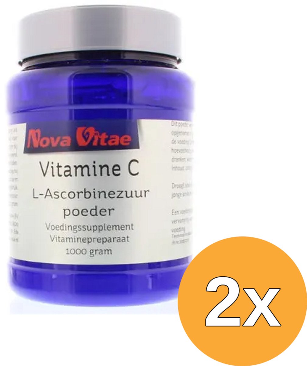 2x Nova Vitae Vitamine C ascorbinezuur poeder (1000 gr)