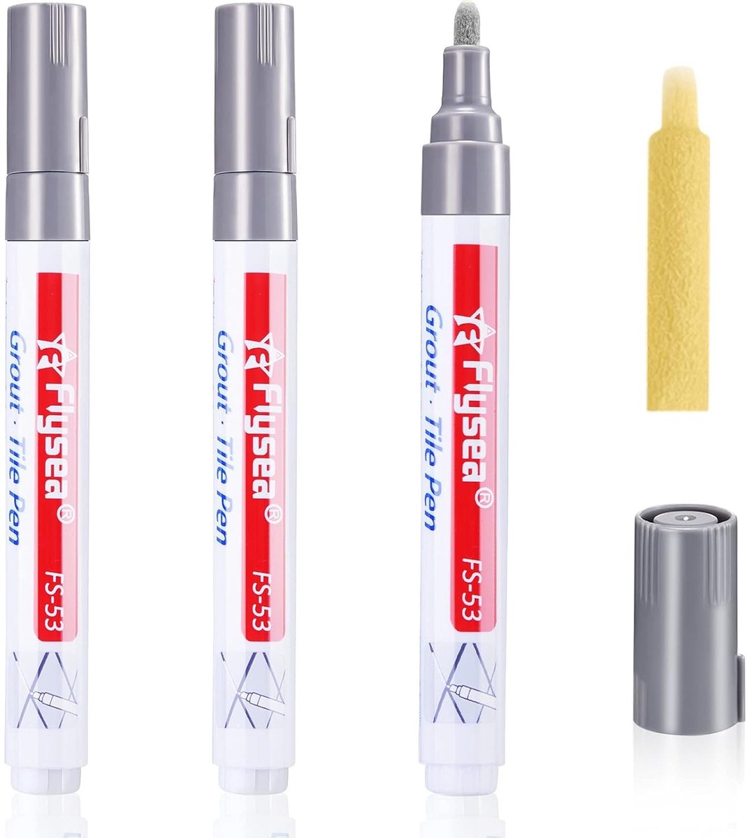 Stiften voor Voegmortel - Lichtgrijs - 14 cm - Herstelpen voor Tegelvoegen - Voor Badkamers en Keukens