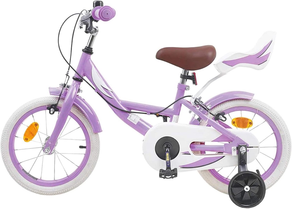 Kinderfiets Loopfiets Buiten spelen Verstelbaar zadel 16 inch Paars