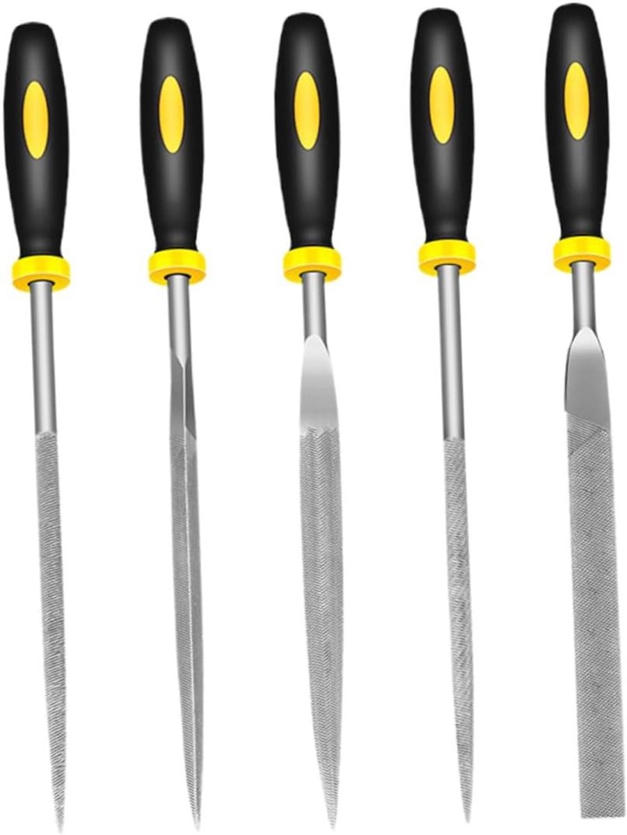 Stalen Vijlenset - Metaalvijlen Set - Metaal Bewerken - Gehard Staal - 18 cm - Zwart