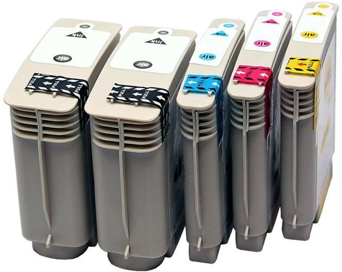 HP C4906AN - Inktcartridge Multipack 7-delig - 3x Zwart, 1x Magenta, 1x Geel, 2x Cyaan|geel|magenta|zwart - Huismerk Compatible - Geschikt voor HP De 940XL