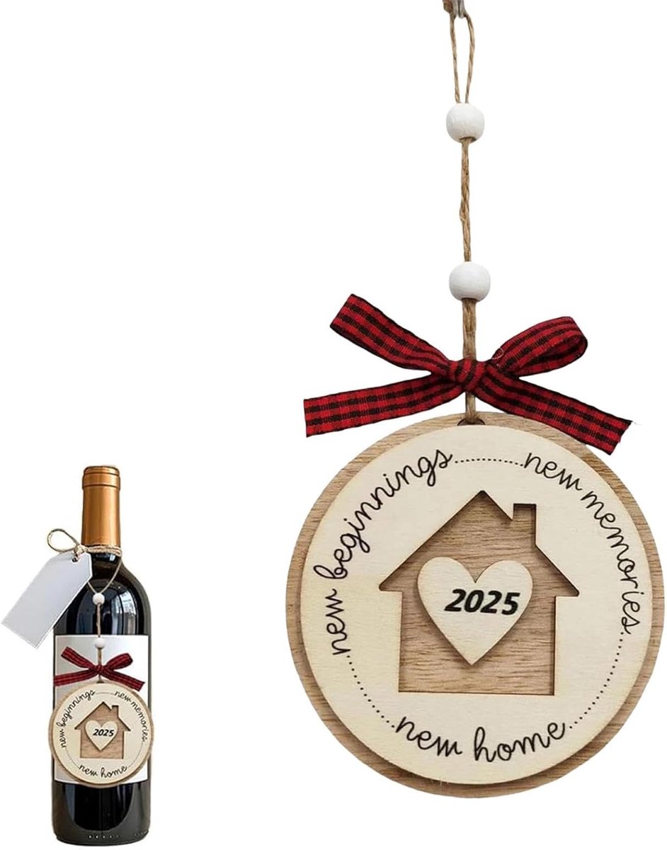 Huis ornament - houten hangdecoratie - nieuw huis geschenk - steun voor verhuizers - ShopVlot