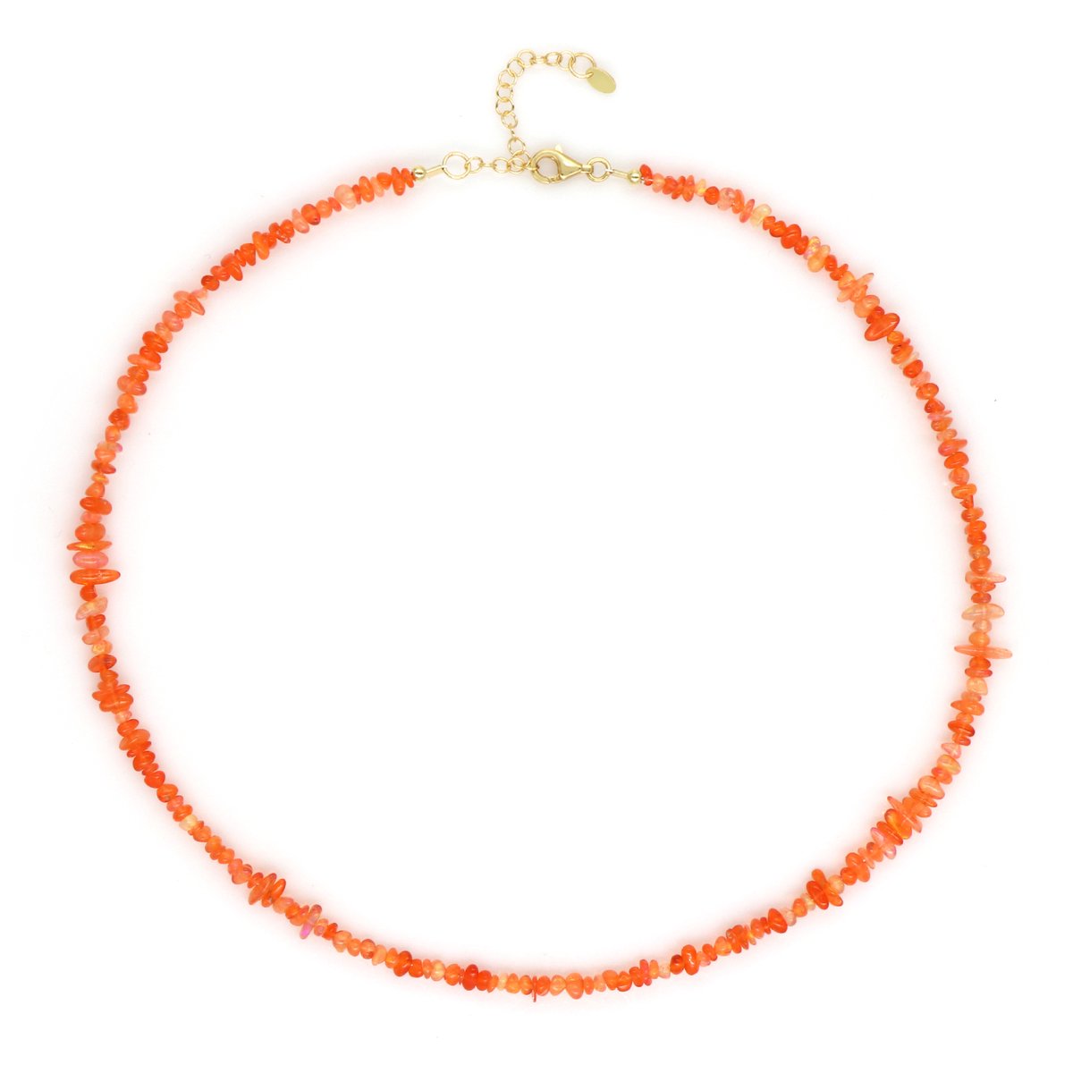 Cavill - Elegant verstelbare ketting - 925 Sterling Zilver Verguld - 27,401 ct Oranje Ethiopische Fancy Opaal - Dames sieraden