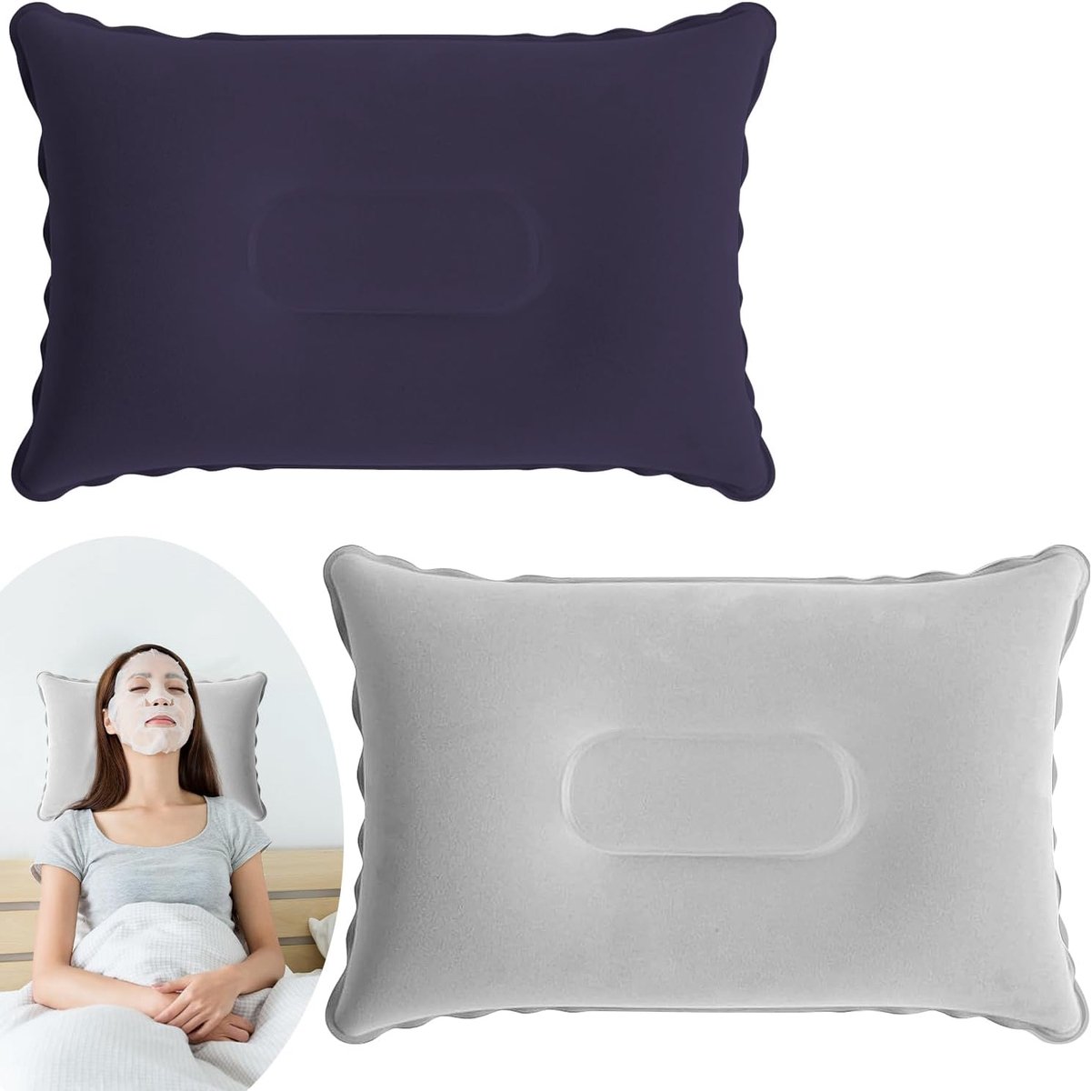 Opblaasbare kussens 22x34cm - verstelbare stevigheid - ultra licht en compact - SnelShoppen