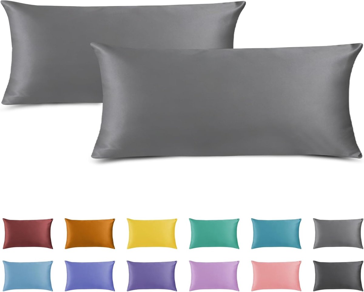 SnelShoppen - 2-Pak Hoeslakens 40 x 80 cm met Rits, 100% Microvezel, Zacht en Kreukvrij, Antraciet voor Perfecte Nachtrust