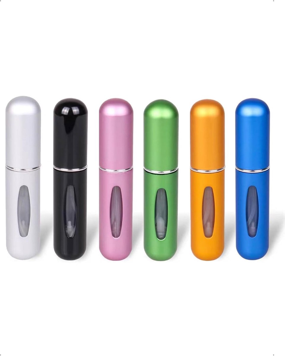Parfumatomizers 5ML - 6 Stuks Herbruikbaar - Mini Formaat - Perfect voor Reizen - ShopVlot